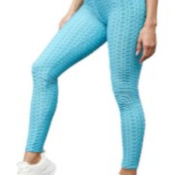 (2 pcs) DOUBLJU Yoga Pants Waffle Design Leggings Gym/Yoga Workout Women size M - Picture 10 of 10